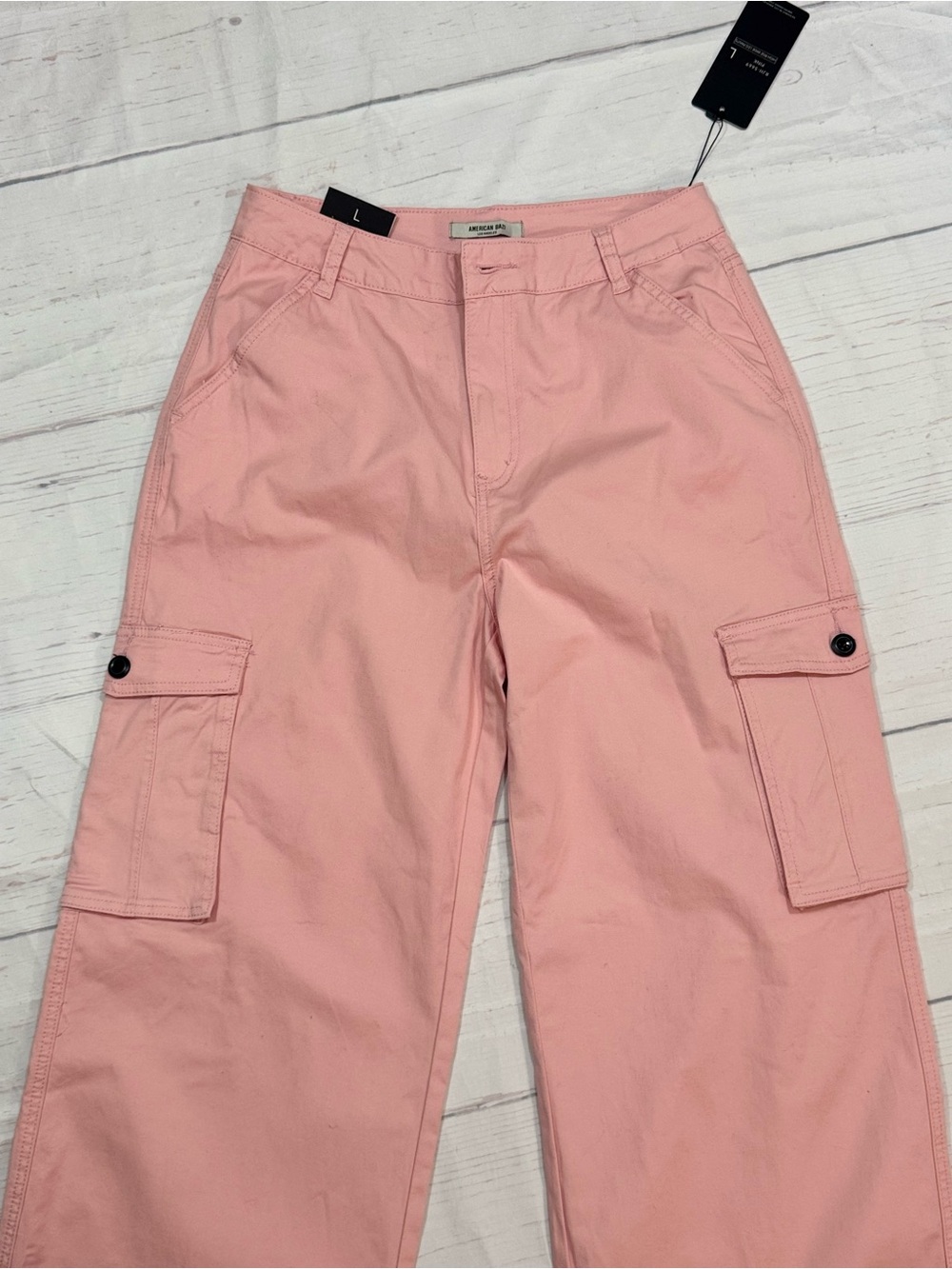 American Bazi Coral Pink High-Rise Wide Leg Pants